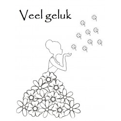 Kleur-in Troostfee Wenskaart "Veel geluk"