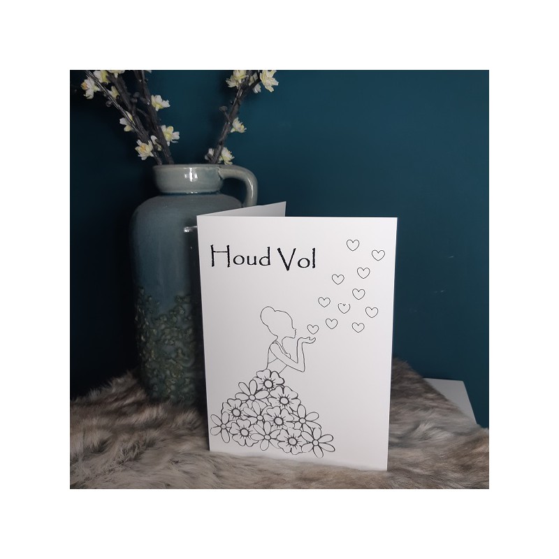 Kleur-in Troostfee Wenskaart "Houd Vol"